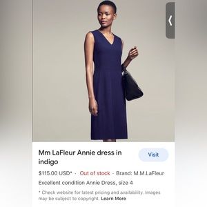 BNWT M.M. LAFLEUR deep indigo Blue size 6 dress sleeveless dress.